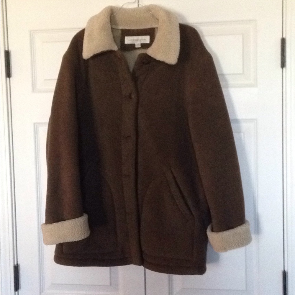 Liz Claiborne Brown Coat with Sherpa Lining